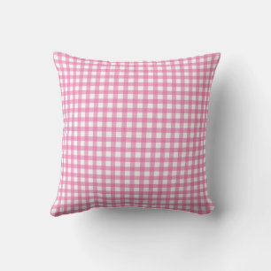 Palm Beach Preppy Gingham Throw Pillow Colourful