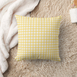 Palm Beach Preppy Gingham Throw Pillow Colourful