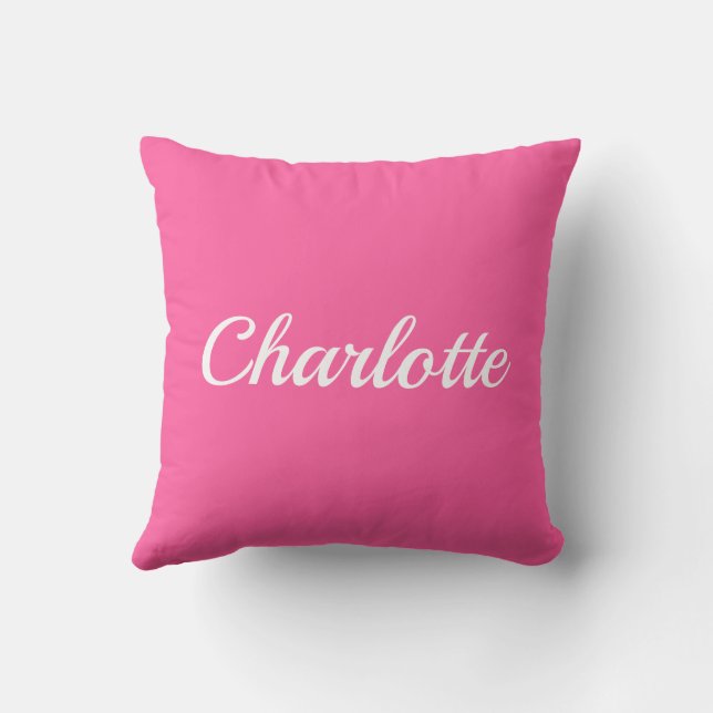 Palm Beach Preppy Personalised Name Throw Pillow  (Back)