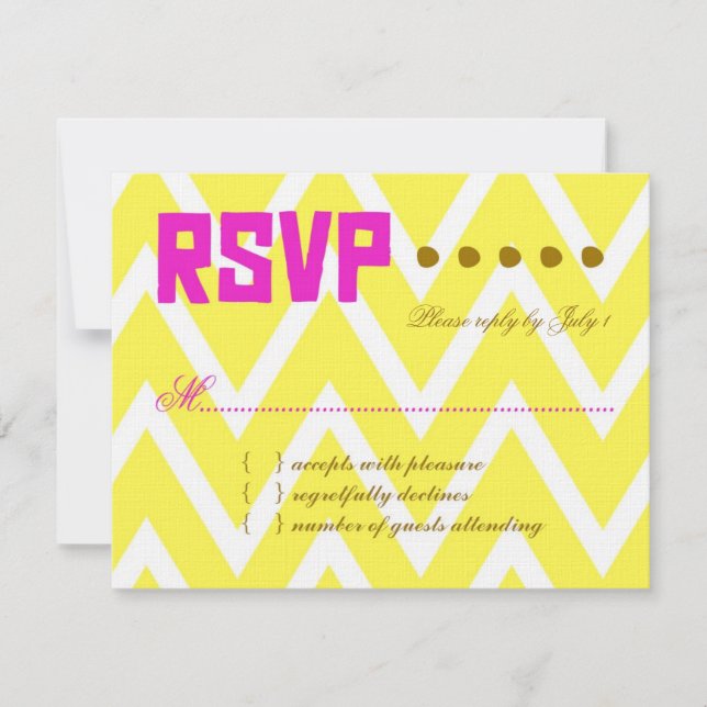 PALM BEACH RSVP Yellow Chevron Linen Paper (Front)