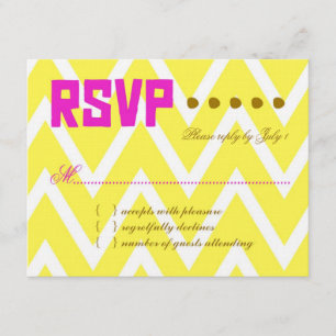 PALM BEACH RSVP Yellow Chevron Linen Paper Card