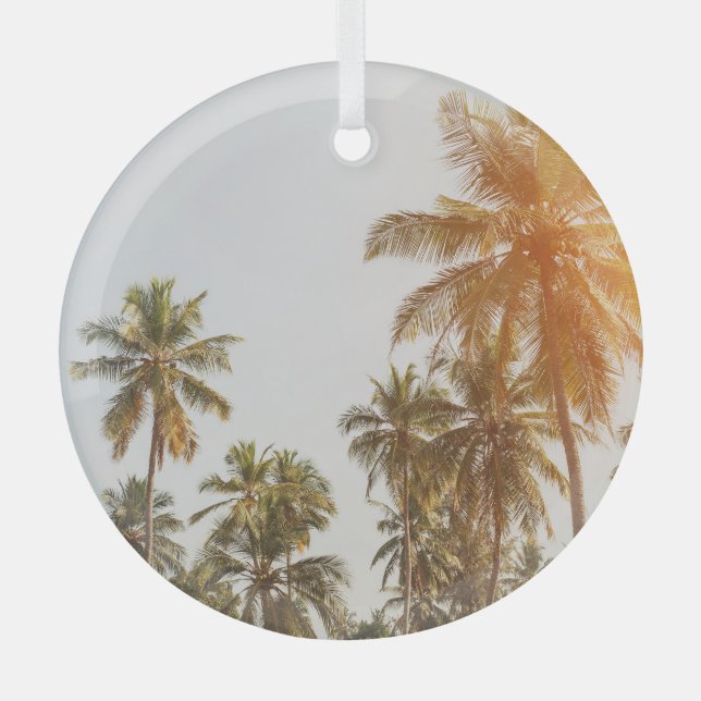 Palm Beach Scenic View Glass Tree Decoration (Front)