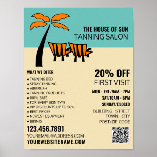 Palm Beach, Tanning Salon Advertising Poster