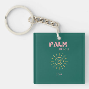 Palm Beach, Travel Art Key Ring