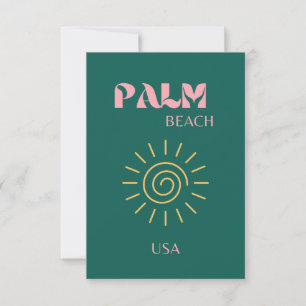Palm Beach, Travel Art Thank You Card