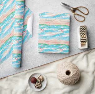 Palm Beach Tropical Beach Seagulls Wrapping Paper