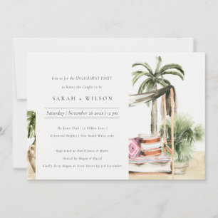 Palm Beach Tropical Cabana Engagement Invite