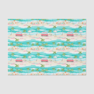 Palm Beach Tropical Island Beach Surf Van Tissue Paper