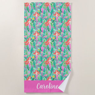 Palm Beach Tropical Island Mermaids Towel