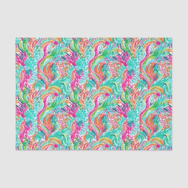 Palm Beach Tropical Island Underwater Coral Tissue Paper (Front)