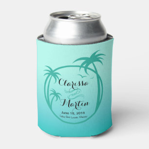 Palm Beach Tropical Logo   aqua Can Cooler