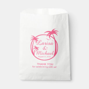 Palm Beach Tropical Logo pink Favour Bags