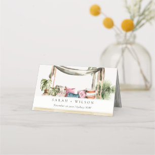 Palm Beach Tropical Palm Beach Cabana Wedding Place Card