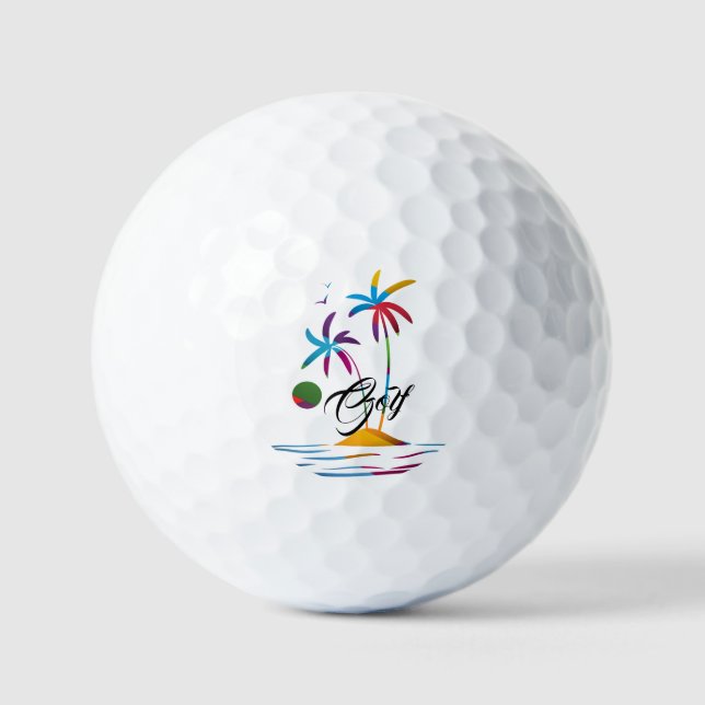 Palm Beach Tropical Sunrise Golf Balls (Front)