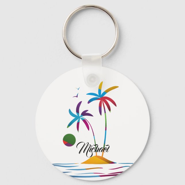 Palm Beach Tropical Sunrise Key Ring (Front)