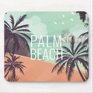 Palm Beach Vacation Scene in Soft Colours Mouse Mat