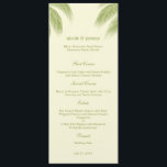 Palm Beach Wedding Menu Card - Green<br><div class="desc">Gorgeous and full of tropical charm,  this modern Palm Beach Wedding Collection by berryberrysweet.com will sweep your guests off their feet. Please feel free to contact us for custom colours.</div>