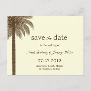 Palm Beach Wedding Save The Date Cards - Brown