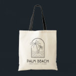 Palm Beach Wedding Welcome Destination Wedding Tote Bag<br><div class="desc">Welcome your Palm Beach wedding guests with these custom wedding welcome bags! Embrace the sunny spirit with this classic tote featuring a palm tree and ocean line sketch design. Customise it with the name and location of your wedding. Give your guests a stylish gift to be used long after the...</div>