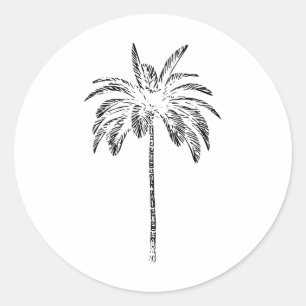 Palm Beachwear Beach Outfit Surfing Aloha Retro Pa Classic Round Sticker