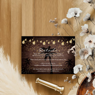 Palm Boho Rustic country wedding RSVP Card