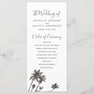 Palm Breeze   Wedding Program White Programme
