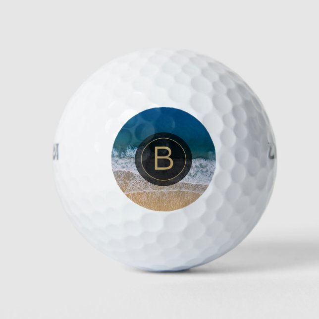 Palm Coast Blue Sea Sandy Beach Florida Golf Balls (Front)