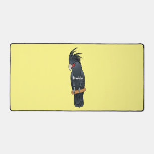 Palm cockatoo bird cartoon illustration desk mat