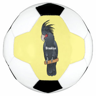 Palm cockatoo bird cartoon illustration  football