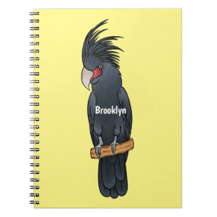 Palm cockatoo bird cartoon illustration notebook