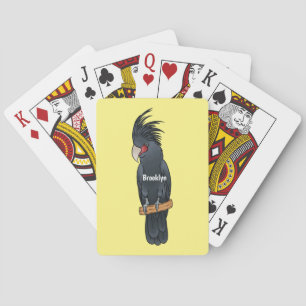 Palm cockatoo bird cartoon illustration playing cards
