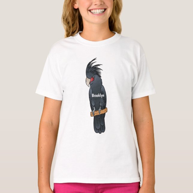 Palm cockatoo bird cartoon illustration T-Shirt (Front)