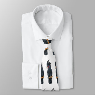 Palm cockatoo bird cartoon illustration tie