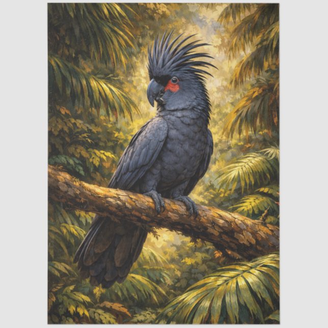 Palm Cockatoo Decoupage Tissue Paper (Front)