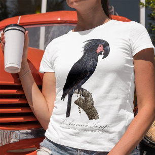 Palm Cockatoo, Probosciger aterrimus parrot, retro T-Shirt