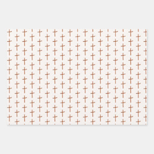 Palm Cross on White  Wrapping Paper Sheet