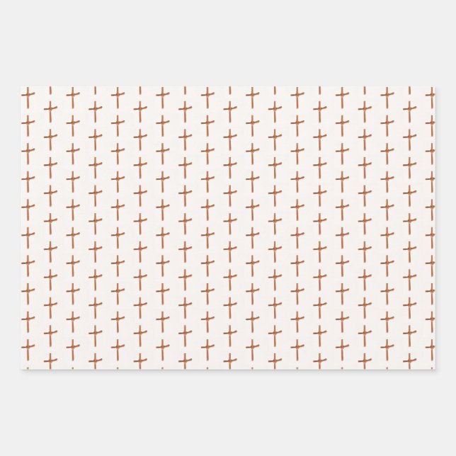 Palm Cross on White  Wrapping Paper Sheet (Front)