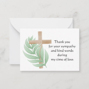 Palm Cross Thank You Card
