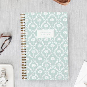 Palm Damask Personalised Notebook Seaspray