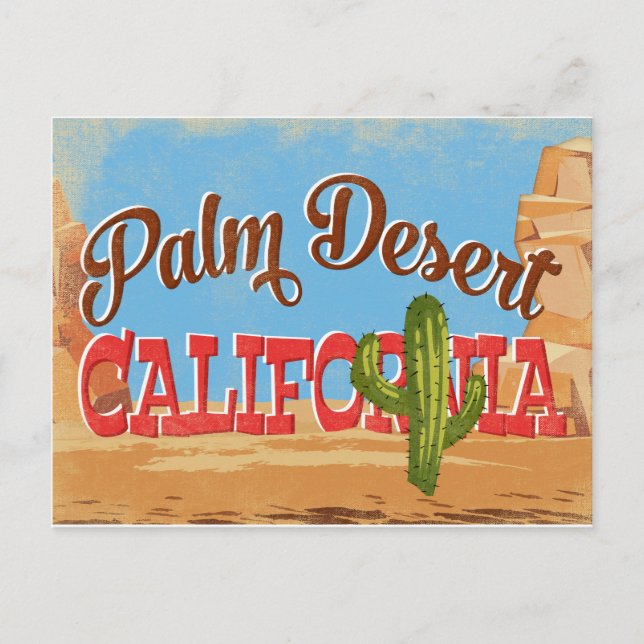 Palm Desert Postcard California Desert Retro (Front)