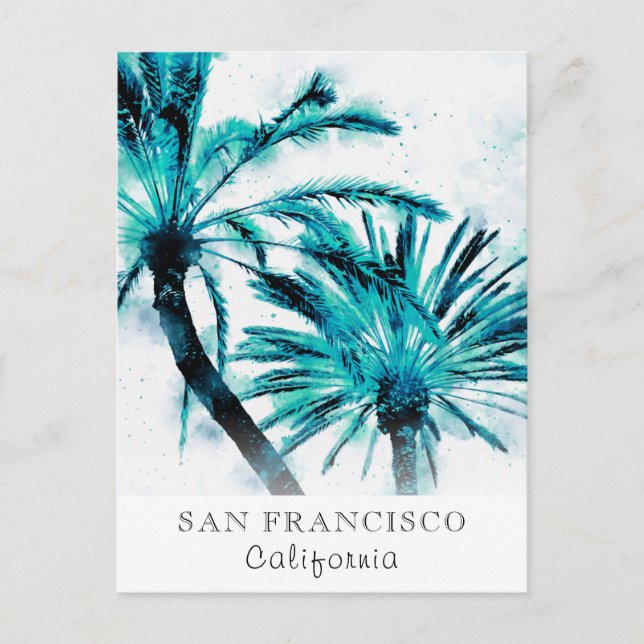 *~* Palm-  Exotic AP25 Personalise Travel Abstract Postcard (Front)