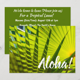 Palm Fan, Kilauea, Kauai, Hawaii Invitation