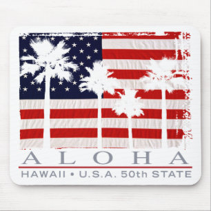 Palm Flag Hawaii Mousepad