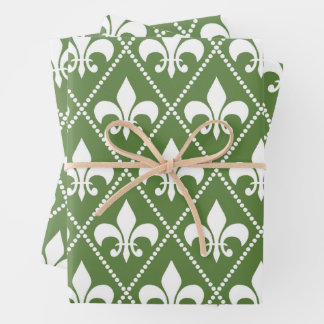 Palm Fleur de Lis Wrapping Paper Sheet