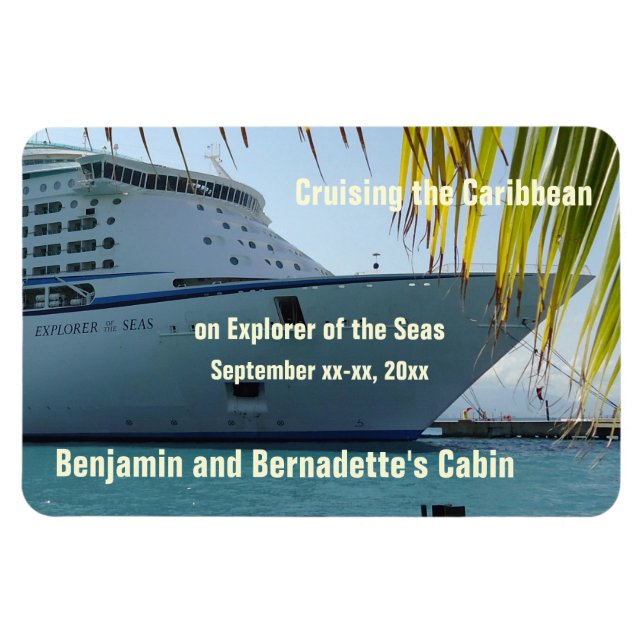 Palm Framed Bow Stateroom Door Marker Magnet (Horizontal)