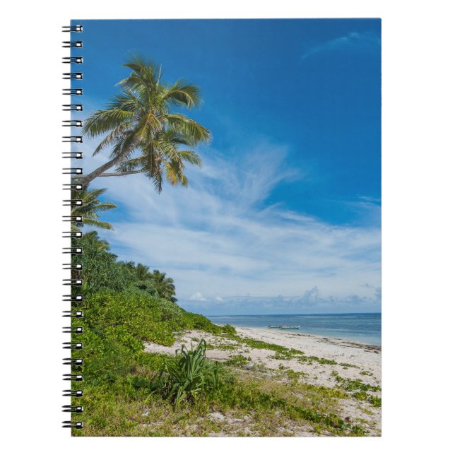 Palm Fringed Kolovai Beach Notebook (Front)