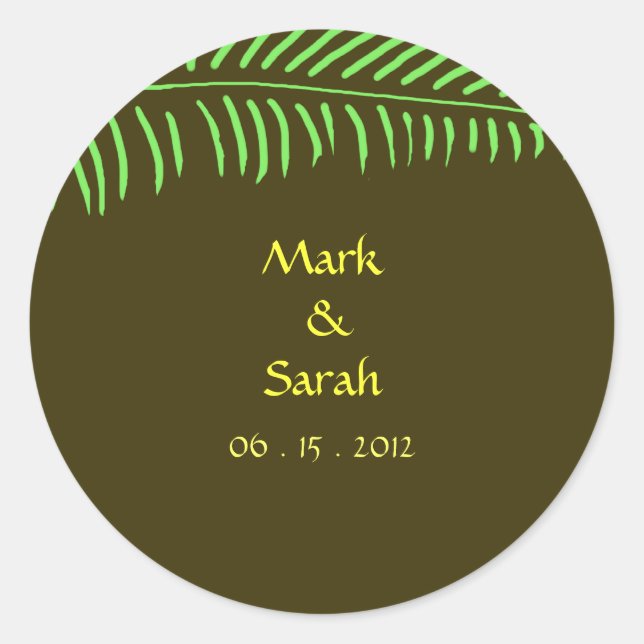 Palm Frond Invitation Sticker (Front)
