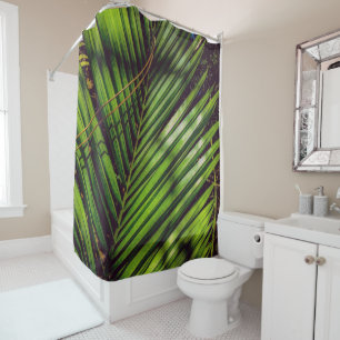 Palm Frond, Pine Needles and Shadows Shower Curtain