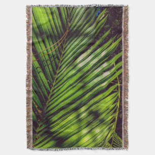 Palm Frond, Pine Needles and Shadows Throw Blanket