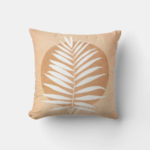 Palm Frond White Cushion